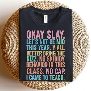 Teachers Shirt, Back to School, Funny Teacher Gift, First Day Of School Tee, Gen A Slang Teacher, Teacher Graduation Gift, Middle School