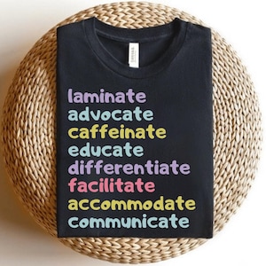 laminate advocate caffeinate educate Shirts, Back to School Teacher Shirt, First Day of School Shirt for Teachers, Teacher Gifts Shirt