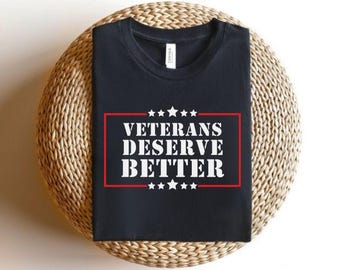 Camiseta "Los veteranos merecen algo mejor", camiseta demócrata, camiseta anti Trump, ropa patriótica, camiseta de protesta liberal, camiseta con bandera estadounidense, 4 de julio.