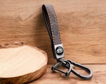 Genuine Leather Car Logo Keychain Suit for KIA Soul,Sportage Keychain