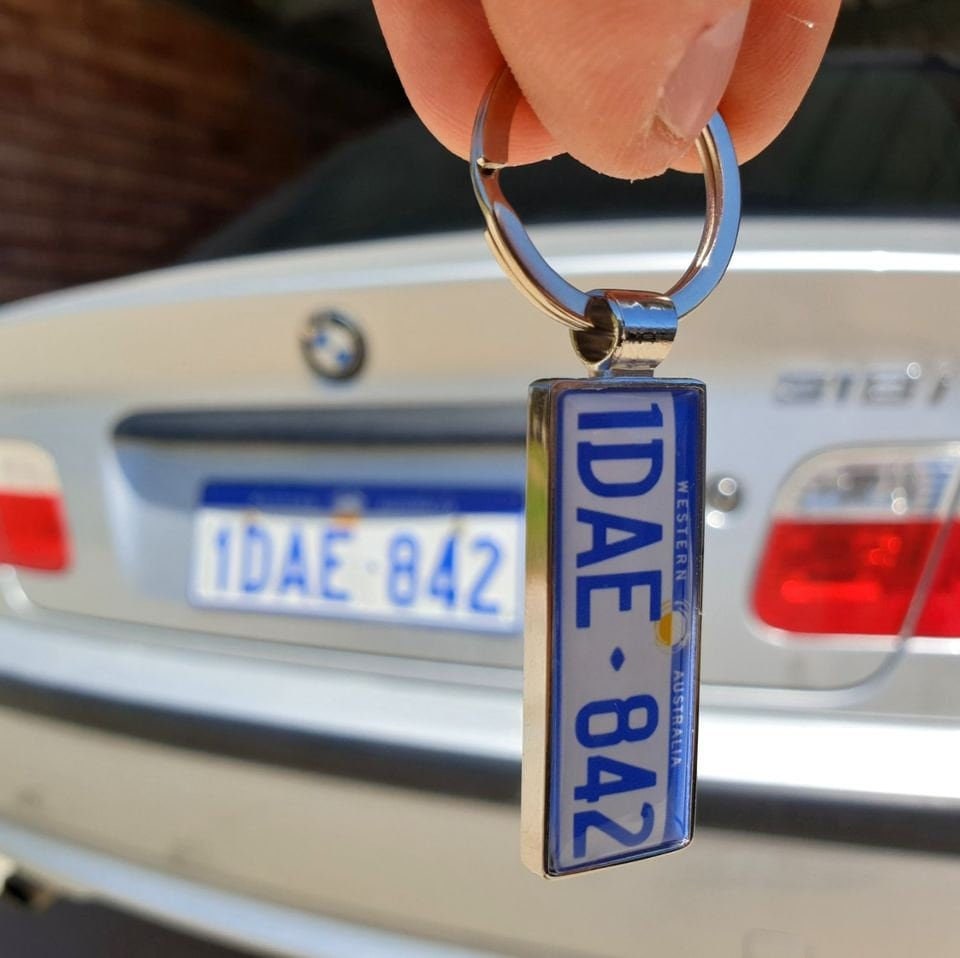 Number Plate Keyring With Name, Car Logo, Photo Personalised Keyrings