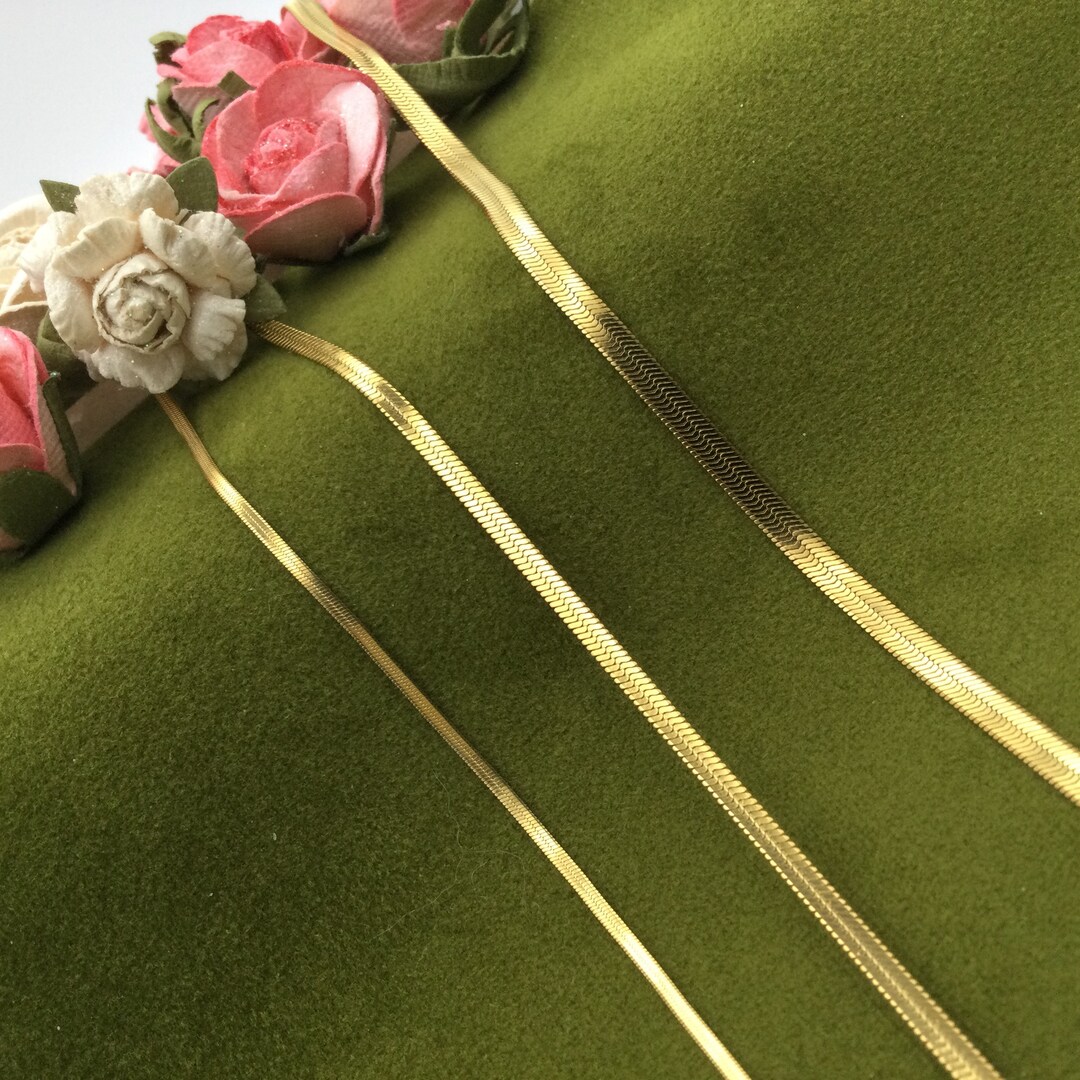 18K Gold Filled Herringbone Chain Necklacecurbchristmas Etsy UK