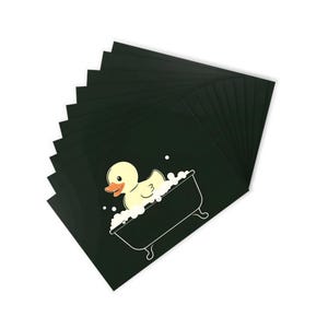 Cartoline a forma di paperella di gomma (10 pezzi) - Set di cancelleria a forma di animale carino per scrivere e inviare messaggi, confezione da 10 biglietti vuoti, regalo divertente con design a forma di paperella,