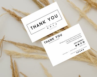 Luxury Thank you Card Template, Editable Thank you Card, Editable Canva Template, Digital Template, Instant Download.