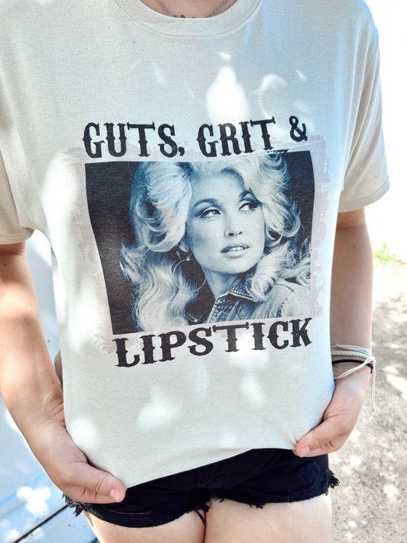 Vintage Dolly Retro Parton Guts Grits Lipsticks T-Shirt Vintage Dolly Retro Parton Guts Grits Lipsticks T-Shirt