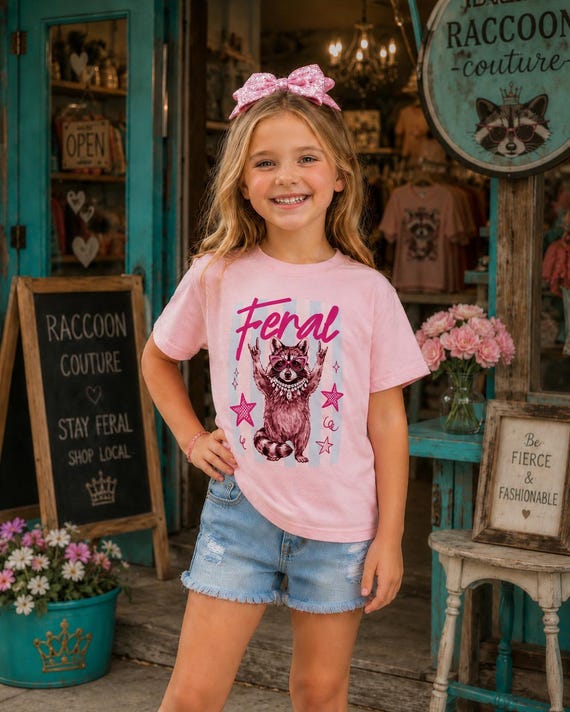 Youth  FERAL RACCOON Custom Graphic Shirt