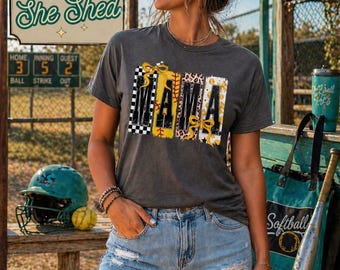 MAMA Cheetah SOFTBALL Custom Graphic Shirt