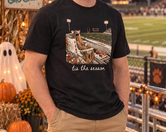 Tis The Season  FOOTBALL HALLOWEEN GHOST Graphic Shirt