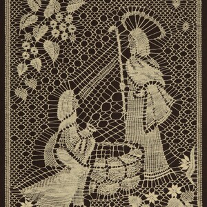 Jesus and Samaritan woman picture and pricking / Sykarin kaivolla taulun pistelymalli / 31,2 x 39,6 cm