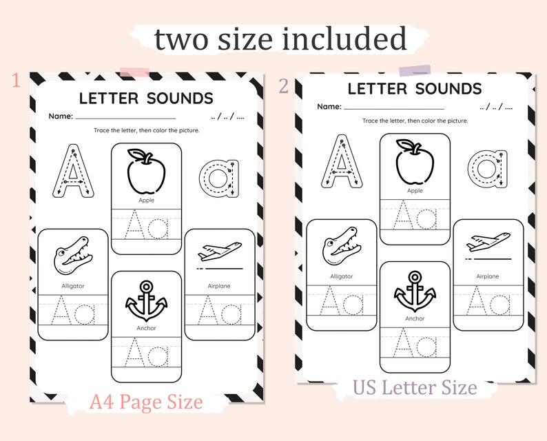Printable ALPHABET Worksheets, LETTERS SOUNDS Worksheets, 26 Alphabet ...