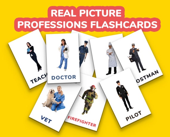 40 Real Picture Professions Flashcards, Montessori Jobs And Occupations Flashcards, Printable Cards, Homeschool Materials, Preschool cards