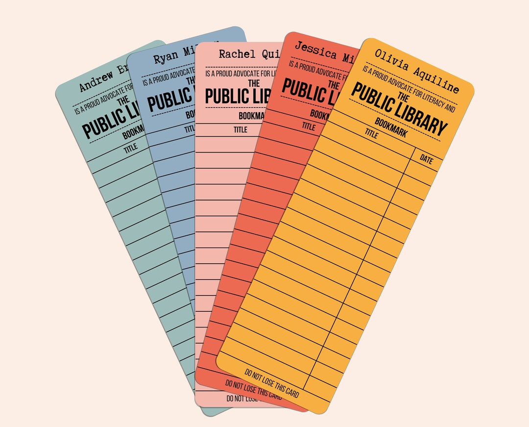 Personalised Reading List Bookmarks Set Bookmark Library Card Reading Personalised Reading List Bookmarks Set Bookmark Library Card Reading