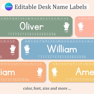 Editable STUDENT Desk NAME TAGS, Printable Student Name Labels, Classroom Desk Labels, Instant Download
