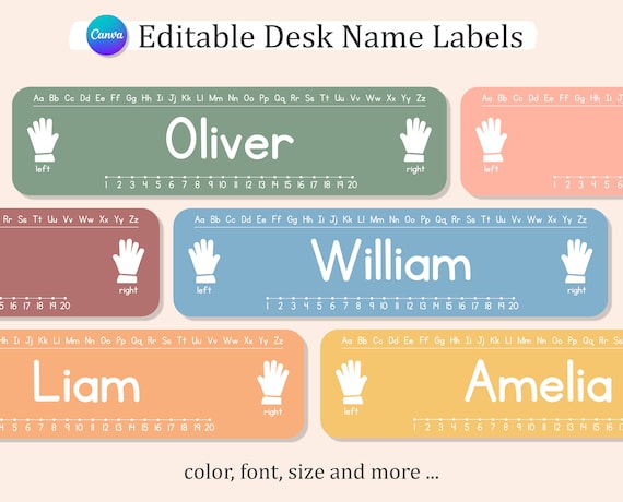 Editable STUDENT Desk NAME TAGS, Printable Student Name Labels, Classroom Desk Labels, Instant Download