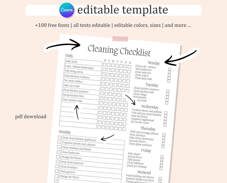 Minimalist Cleaning Schedule