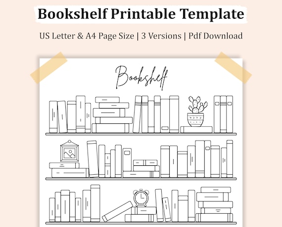 Bookshelf Tracker Printable Template, Read Book Tracker, Books to Read, Bookshelf Planner, 100 Books Read Challenge, Digital Download
