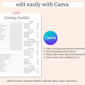 Cleaning Checklist Canva Template