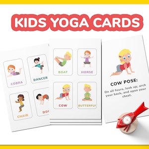Kinder Yoga Pose Bildkarten: Montessori Fitness Aktivität (Digitaler Download)