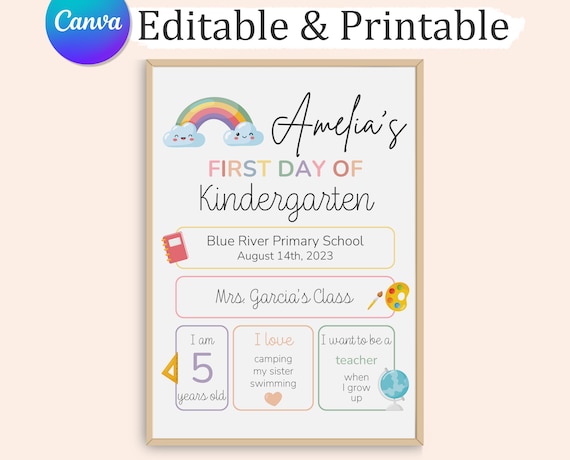 Editable BACK TO SCHOOL Sign, Printable First Day Of School Poster, 1st Day of School Sign, Reusable School Photo Sign, Last Day Template