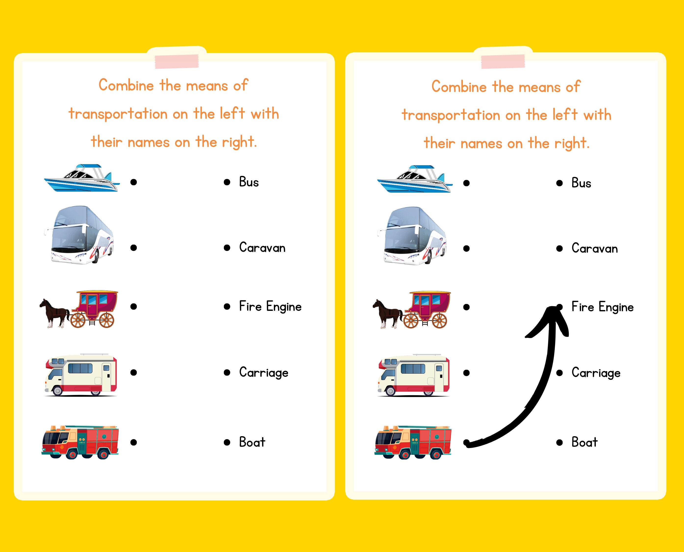 Printable Matching Game Book, Fruits Matching Game Pages, Preschool ...