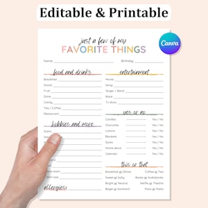 Editable Get To Know My Team Survey, All About Me Coworker Questionnaire, My Favorite Things, All About Me Teacher