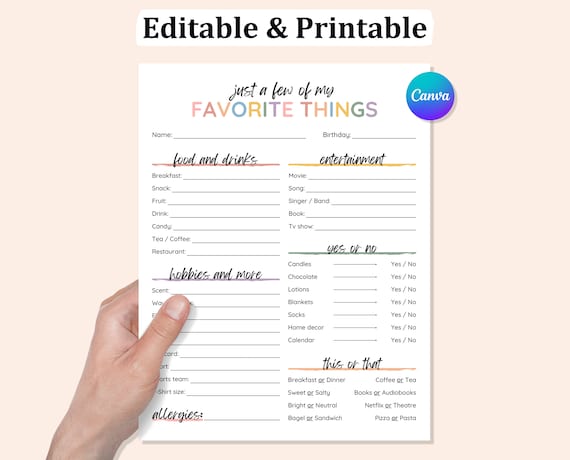 Editable Get To Know My Team Survey, All About Me Coworker Questionnaire, My Favorite Things, All About Me Teacher