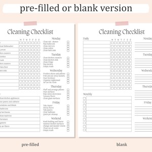 Printable Cleaning Planner