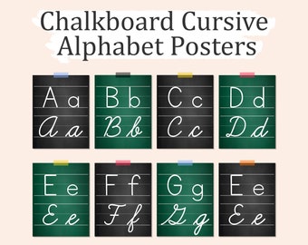 Chalkboard Cursive Alphabet Posters: Classroom Printable (PDF)