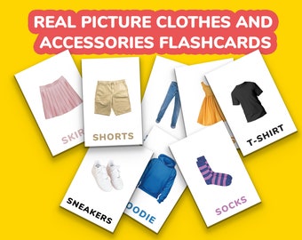 Clothes & Accessories Flashcards: Montessori Learning Toys (Digital Download)