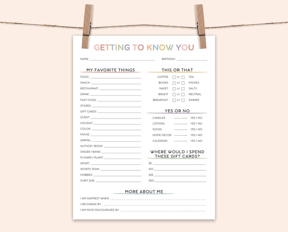 Editable Get To Know You Printable, Get To Know My Team, Getting To Know You, Employee Favorite Things Survey, Coworker Questions