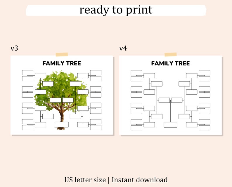 Editable Family Tree Chart, Family Tree Template 5 Generation ...