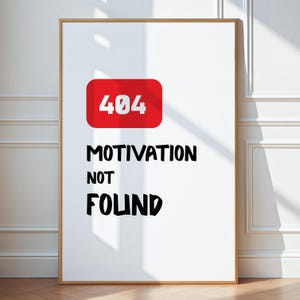 Fun Developer Poster, Nerdy Computer Science Office Decor, Programming Wall Art, Coding Digital Print, Software Engineer Joke, 404 Error