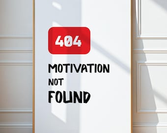 Fun Developer Poster, Nerdy Computer Science Office Decor, Programming Wall Art, Coding Digital Print, Software Engineer Joke, 404 Error