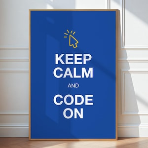 Fun Developer Poster, Nerdy Computer Science Office Decor, Programming Wall Art, Coding Digital Print, Software Engineer Joke, Keep Calm