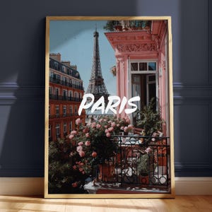 Paris Travel Poster, France Oil Painting Print, Paris Eiffel Tower Wall Art, France Wall Decor, Vintage Paris City Art, Europe Travel Prints