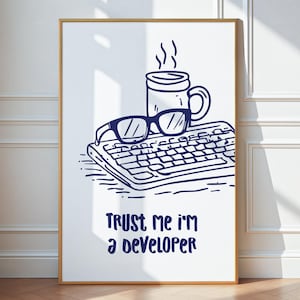 Fun Developer Poster, Nerdy Computer Science Office Decor, Programming Wall Art, Coding Digital Print, Software Engineer Joke