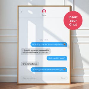 Custom Dating App Chat Print, Personalized Tinder Messages Wall Art, Printable Unique Relationship Gift, Dating App Text Exchange Decor