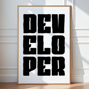 Fun Developer Poster, Nerdy Computer Science Office Decor, Programming Wall Art, Coding Digital Print, Software Engineer Joke