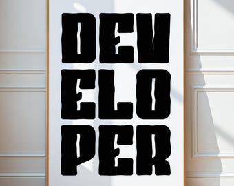 Pôster divertido de desenvolvedor, decoração nerd de escritório de ciência da computação, arte de parede de programação, impressão digital de codificação, piada de engenheiro de software