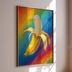 Pride Month Banana Poster, Funny Rainbow Gay Pride Print, Gay Banana Poster, LGBTQ Room Decor, Fun Queer Pride Art, Gift for LGBTQ