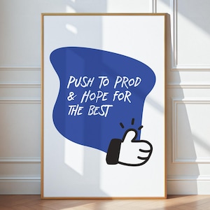 Fun Developer Poster, Nerdy Computer Science Office Decor, Programming Wall Art, Coding Digital Print, Software Engineer Joke, GIT Joke