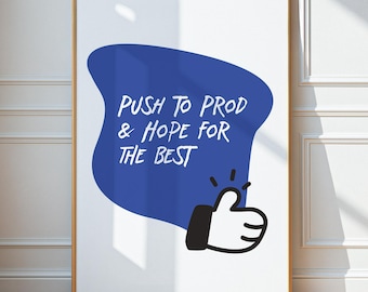 Fun Developer Poster, Nerdy Computer Science Office Decor, Programming Wall Art, Coding Digital Print, Software Engineer Joke, GIT Joke