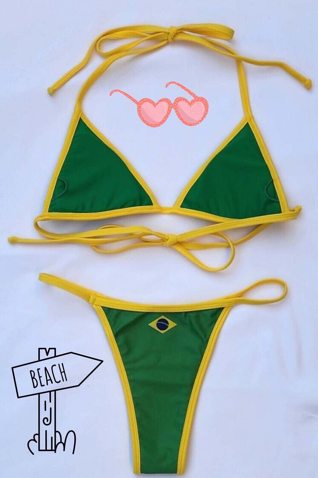 Y2K Brazil Bikini Y2K Aesthetic Bikini Top and Bottoms Cute Etsy Canada