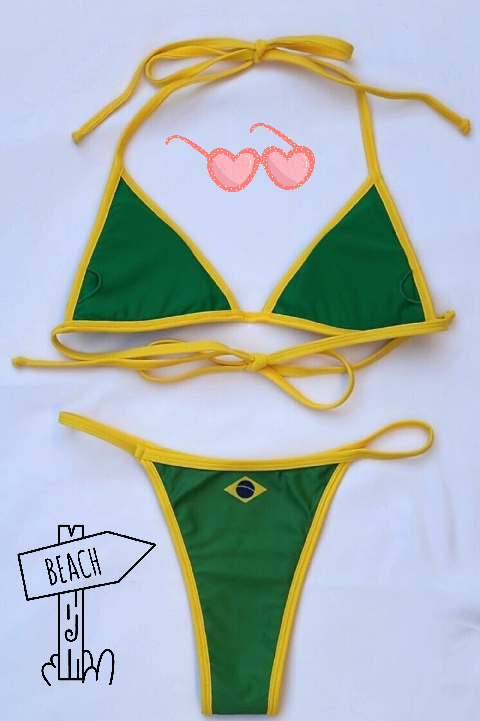 Y2K Brazil Bikini Y2K Aesthetic Bikini Top and Bottoms Cute Etsy