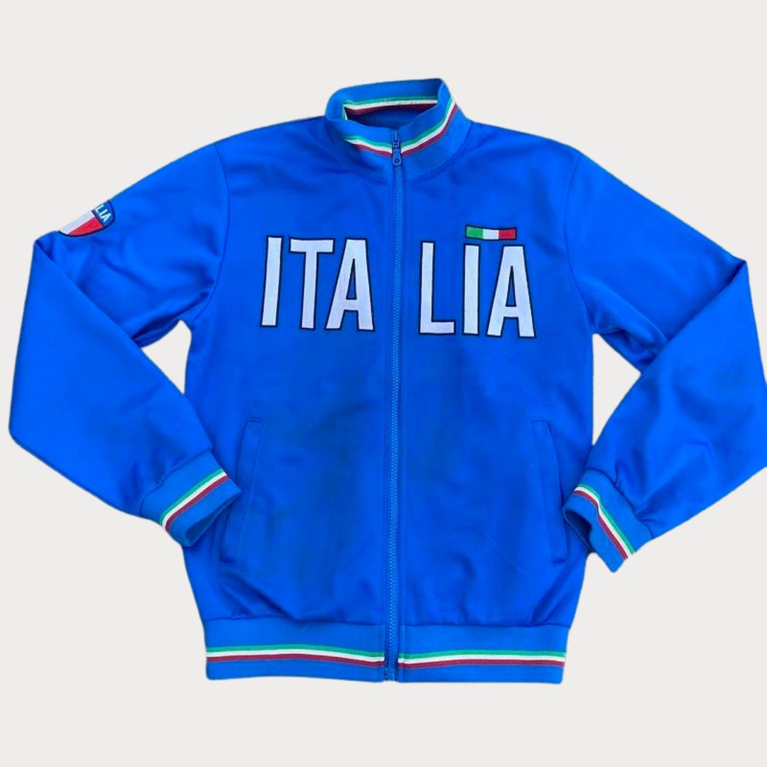 Vintage Y2K Italia Soccer Jacket Italian Flag Embroidered Etsy