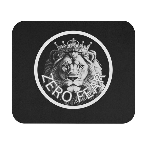 Motivational Lion Mouse Pad, Inspirational Desk Accessory for Home Office, Zero Fear Desk Mat, Unique Gift for Students, Creatives