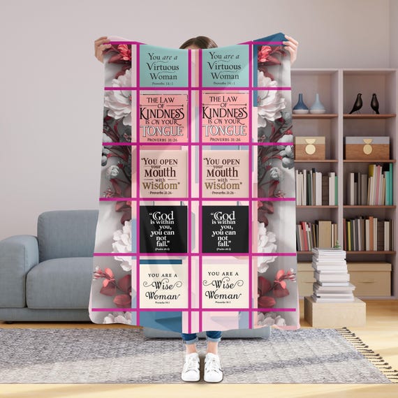 Inspirational Velveteen Plush Blanket | Cozy Throw for Women | Wisdom Quotes | Perfect Gift for Friends & Family, Home Decor, Motivational