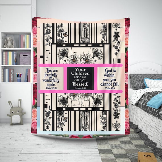 Christian Cozy Mothers Day Gift for Mom Religious Throw for Women Inspirational Scripture Blanket Soft Plush Faith-Based Gift