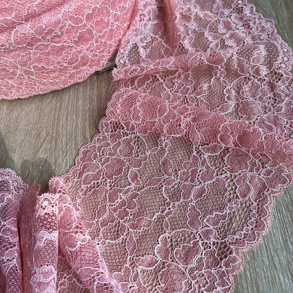 Pink Lace Fabric - Etsy UK