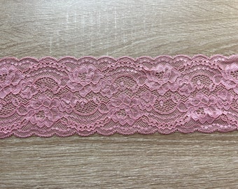 The Best Place For Lace - Antique Rose Pink Lightly Raised Stretched Lace Trim 3.5/9cm